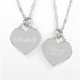 Personalized Graduation Necklace - Silver Heart - 10434