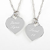 Personalized Birthday Necklace - Silver Heart - 10435