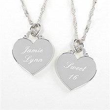Personalized Birthday Necklace - Silver Heart - 10435
