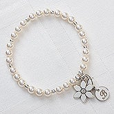 Personalized Flower Girl Bracelet with Initial Monogram - 10503