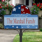 All American Family Name Personalized Yard Stake with Magnet