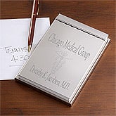 Engraved Silver Notepad for Doctors - 10557
