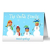 Personalized Photo Snowman Family Christmas Cards - 10577