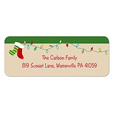 Personalized Holiday Return Address Labels - Christmas Stockings - 10638