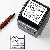 Personalized Address Stamp - Square Initial - 10657