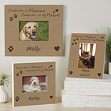 Personalized Pet Memorial Picture Frame - Pawprints in Heaven - 10682