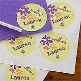 Personalized Stickers for Girls - Flower Power - 10715