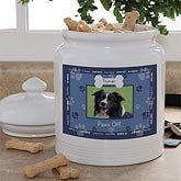 Personalized Photo Dog Treat Jar - Throw Me A Bone - 10724
