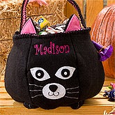 Personalized Halloween Trick or Treat Bags - Black Cat - 10802