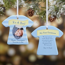 Personalized Baby Photo Christmas Ornaments - Its A Boy or Girl - 10925
