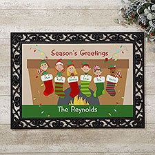 Personalized Christmas Doormats - Stocking Family - 10930