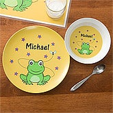 Personalized Kids Dinner Sets - Frog Plate & Bowl - 10942D