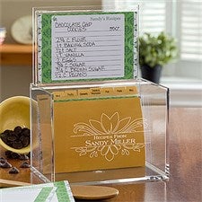 Acrylic Personalized Recipe Box - Damask - 10945