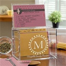 Personalized Recipe Box with Monogram - 4x6 Acrylic - 10946