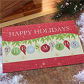 Personalized Christmas Doormats - Deck The Halls Ornaments - 10961