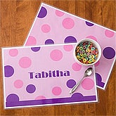 Personalized Placemats for Girls - Polka Dots - 10983