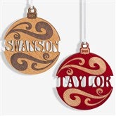 Personalized Red Wood Name Ornament - 11087