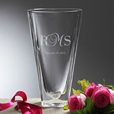 Personalized Crystal Vase - Etched Initials - 11150