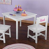 Personalized Kids Table and Chair Set - White - 11161D