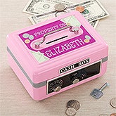 Kids Personalized Cash Box with Combination Lock and Key - 11192