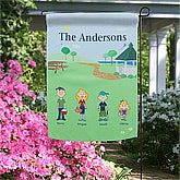 Personalized Garden Flags - Spring Family Characters - 11228