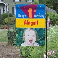 Personalized Birthday Party Photo Garden Flag - 11230