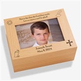 Personalized Boys First Communion Wooden Photo Box - 11232