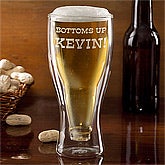 Personalized Beer Bottle Glass - Bottoms Up - 11248