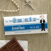 Personalized First Communion Candy Bar Wrapper Favors - Communion Boy - 11278