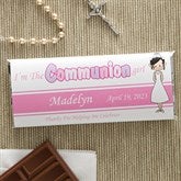 Personalized First Communion Candy Bar Wrapper Favors - Communion Girl - 11279