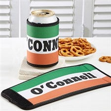 Personalized Irish Flag Beer Can  Bottle Wrap - 11342