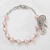 Personalized Heart Rosary Bracelet - 11361