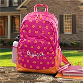 Girls Personalized Backpacks - Pink & Orange - 11394
