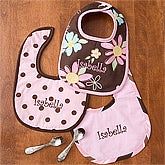 Personalized Baby Girl Bibs - Pretty In Pink - 11431