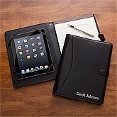 Personalized Leather iPad Portfolio - Black - 11542