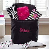 Personalized Baby Bottle Bag with Burp Cloth - Black - 11603