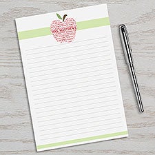 Personalized Teachers Note Pads - Apple Scroll - 11613