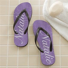 Personalized Ladies Flip Flops - Purple - 11617