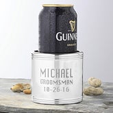 Personalized Silver Beverage Coolers - Groomsmen Design - 1162