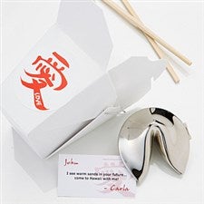 Personalized Silver Fortune Cookie Gift - Fortunes of Love Design  - 1165