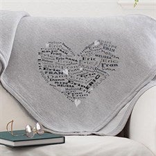 Personalized Sweatshirt Fleece Blanket - Heart Of Love - 11650