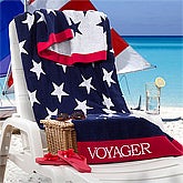 Personalized Beach Towels - Patriotic Stars - 11694