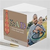 Personalized Photo Note Pad Cube - For Dad - 11729