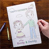 Personalized Father's Day Cards - Daddy & Me Coloring Card - 11731