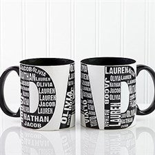 Personalized Coffee Mugs for Dad - Repeating Names - 11743