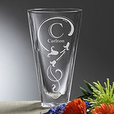 Personalized Etched Crystal Vase - Fleur - 11926