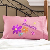 Girls Personalized Pillowcases - Flower Power - 11934