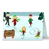Personalized Christmas Cards - Ice Skating Family - 11944