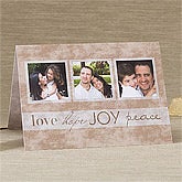 Personalized Photo Christmas Cards - Love, Hope, Joy, Peace - 11966