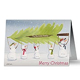 Personalized Family Christmas Cards - Snowman Christmas Tree - 11984